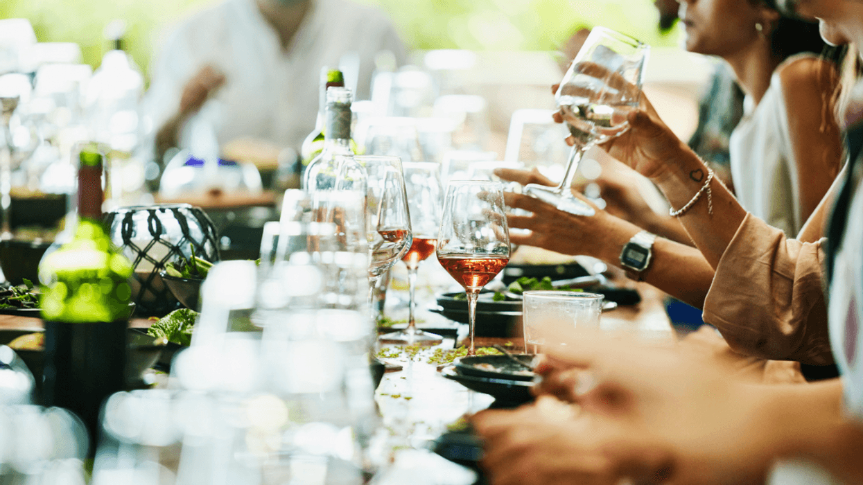 Eating at wedding reception