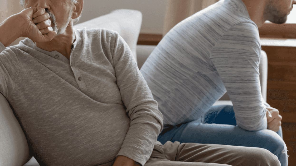 Father and adult son having an argument