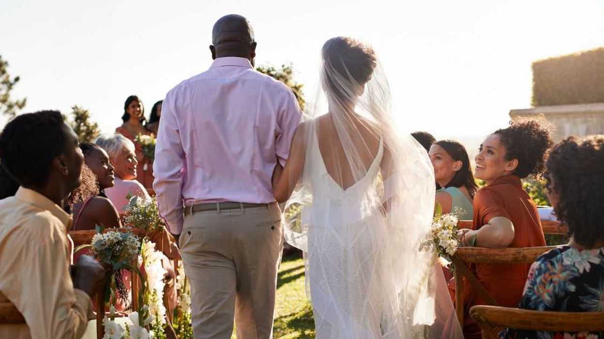 Father walking his daughter down the aisle