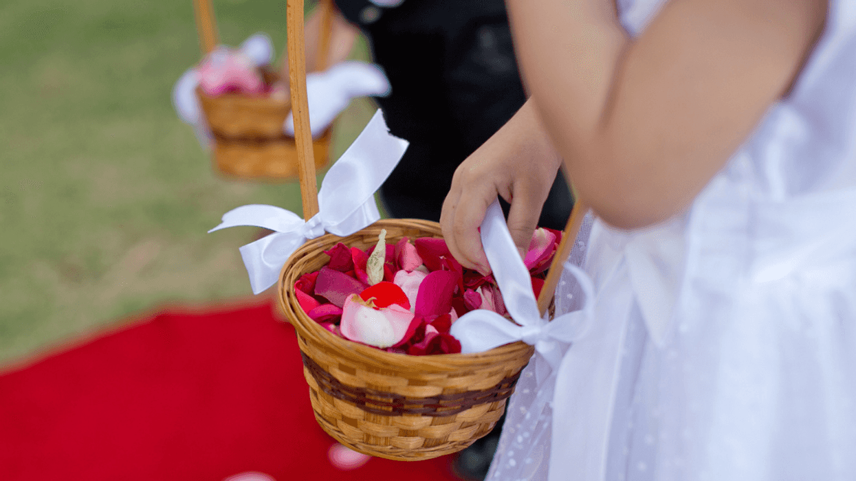 Flower girl at wedding