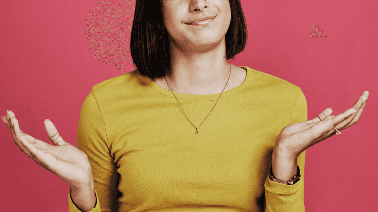 Frustrated woman shrugging