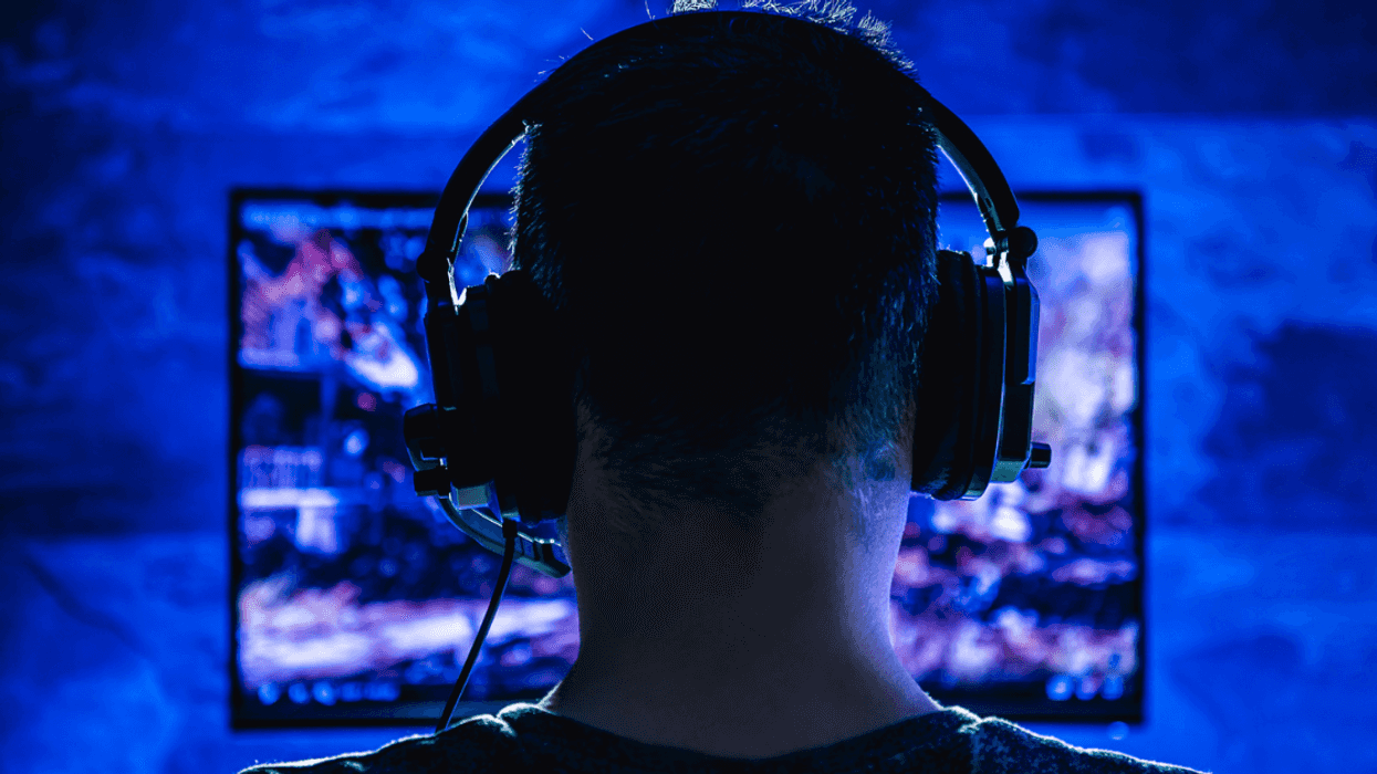 gamer playing video game