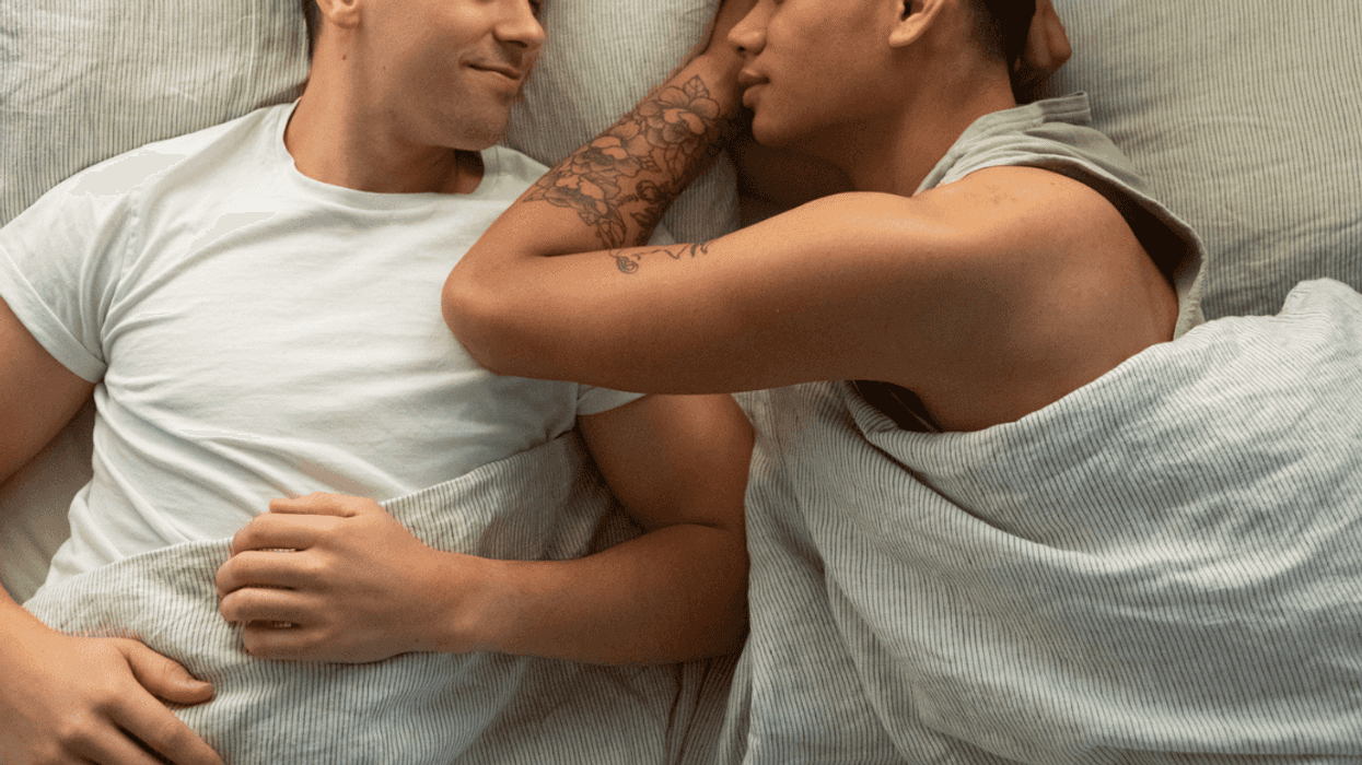 Gay couple in bed