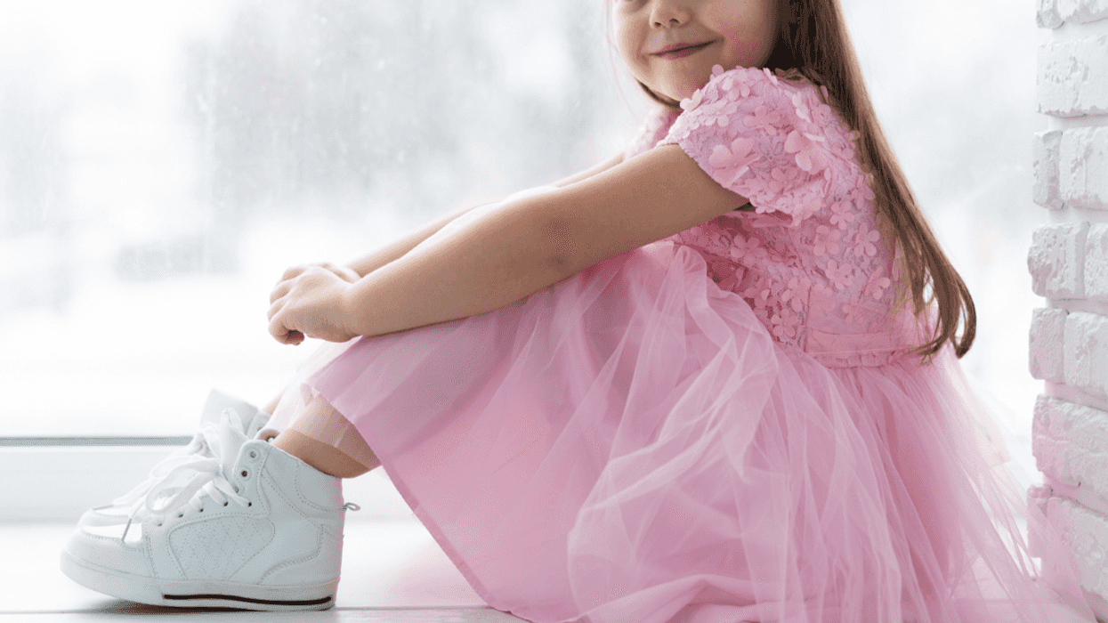 Girl wearing a princess costume