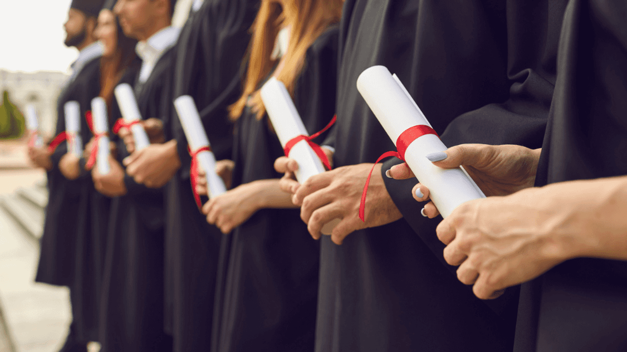 Graduates receiving their diplomas