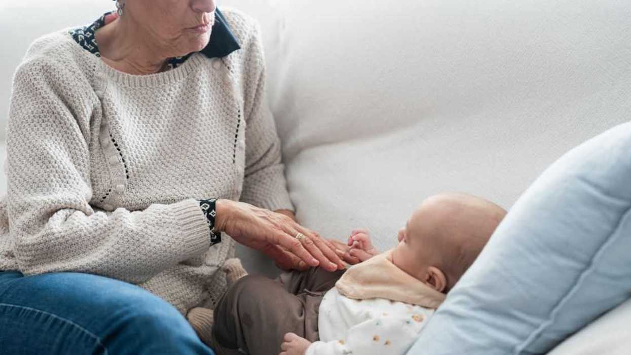 Grandmother with a newborn