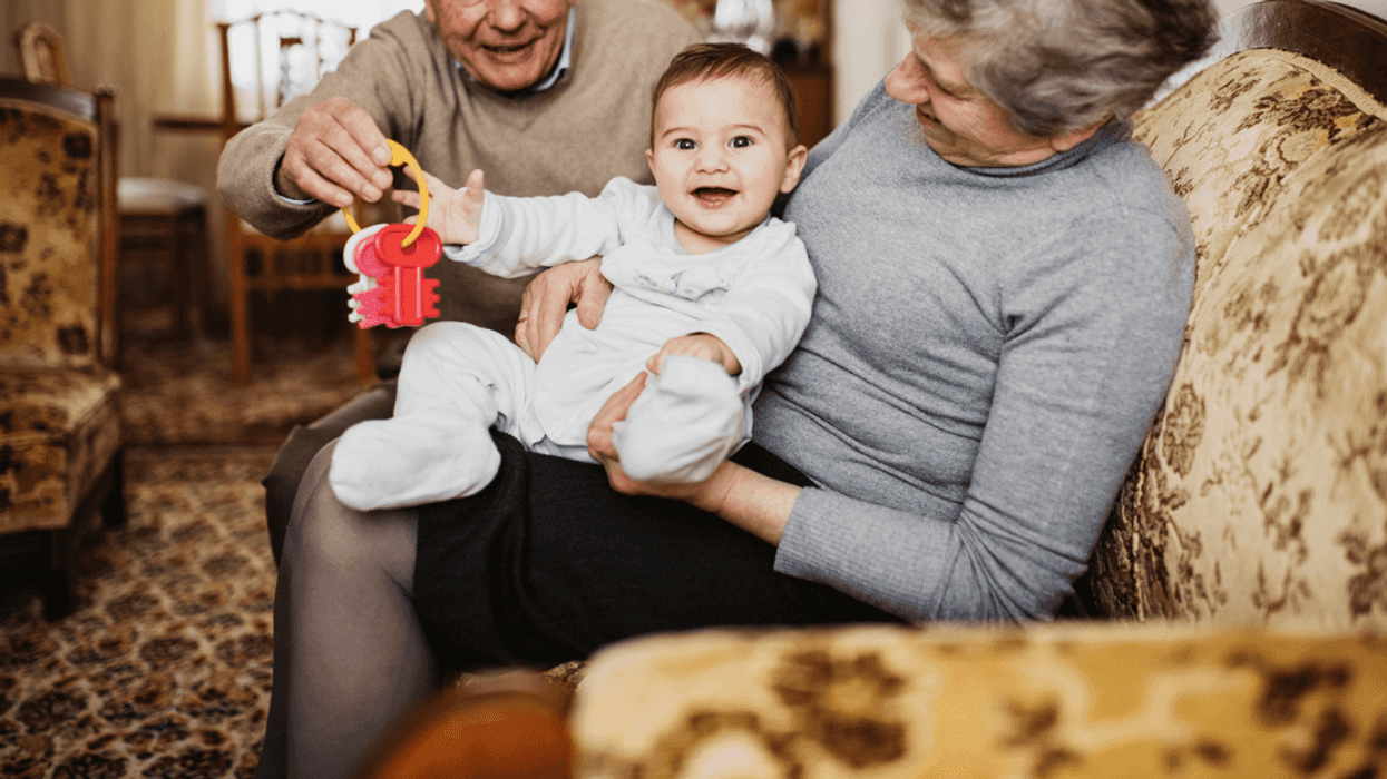 Grandparents spending time with grandchild