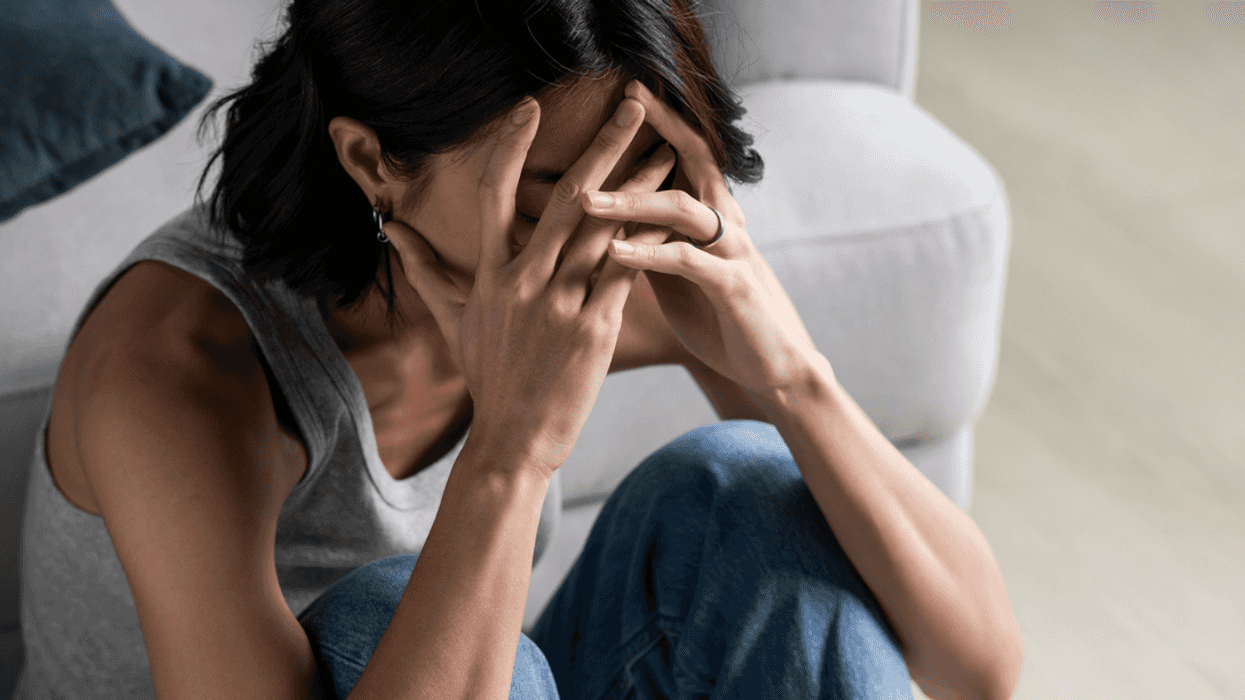 Grieving woman