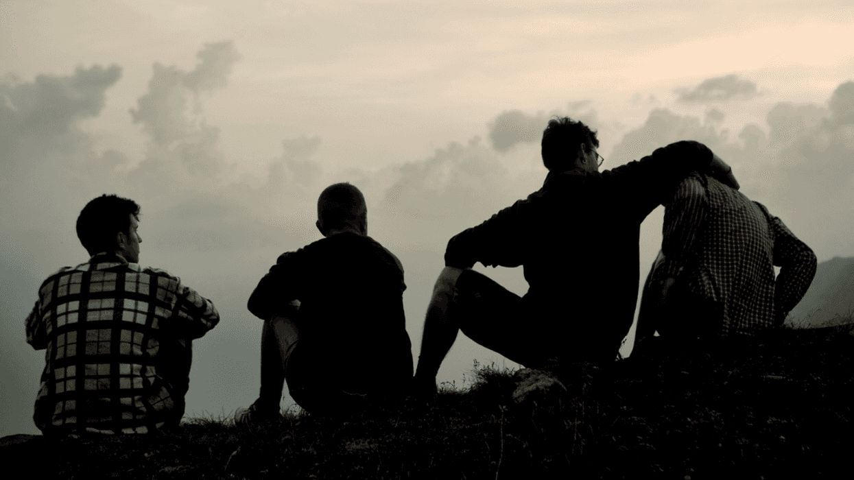 Group of men on guys' trip