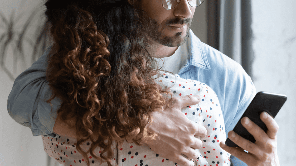 Guy tracking on his phone