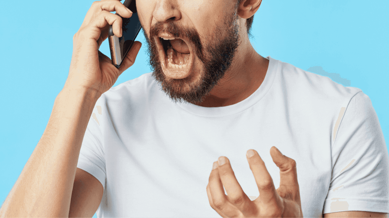 Guy yelling at news over the phone