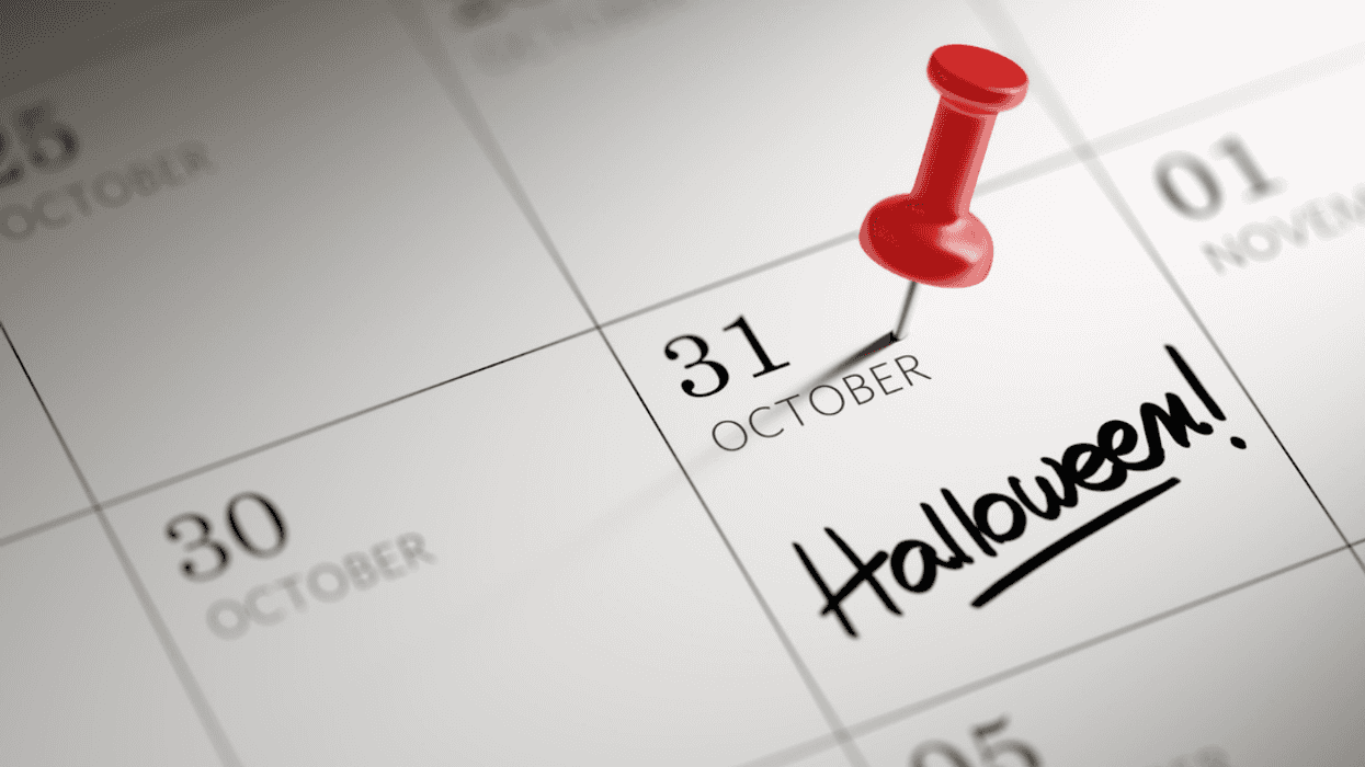 Halloween marked on the calendar