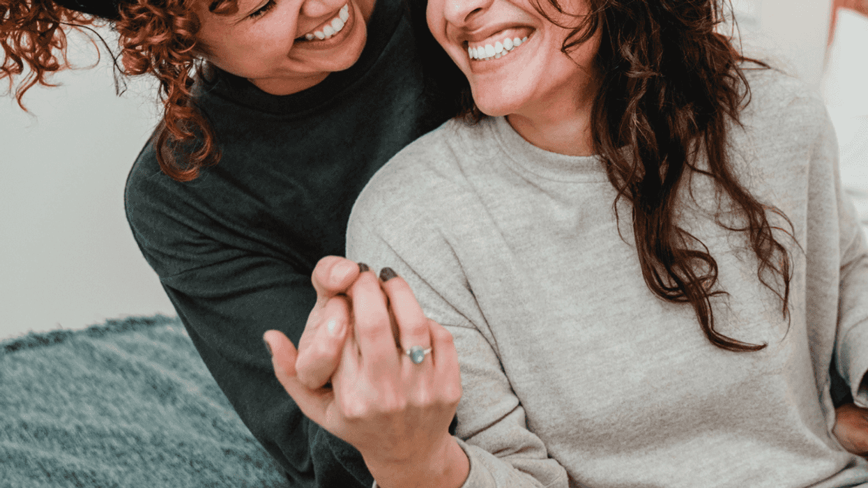 Happy lesbian couple