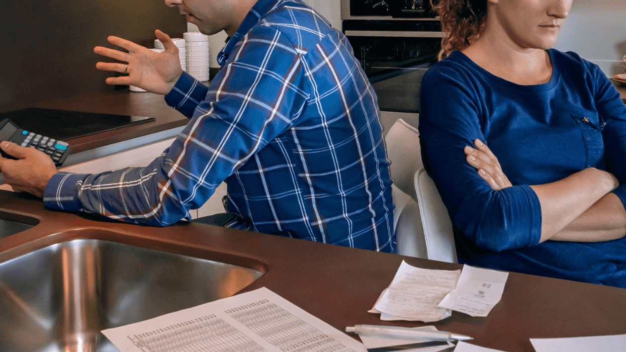 Husband and wife arguing about money