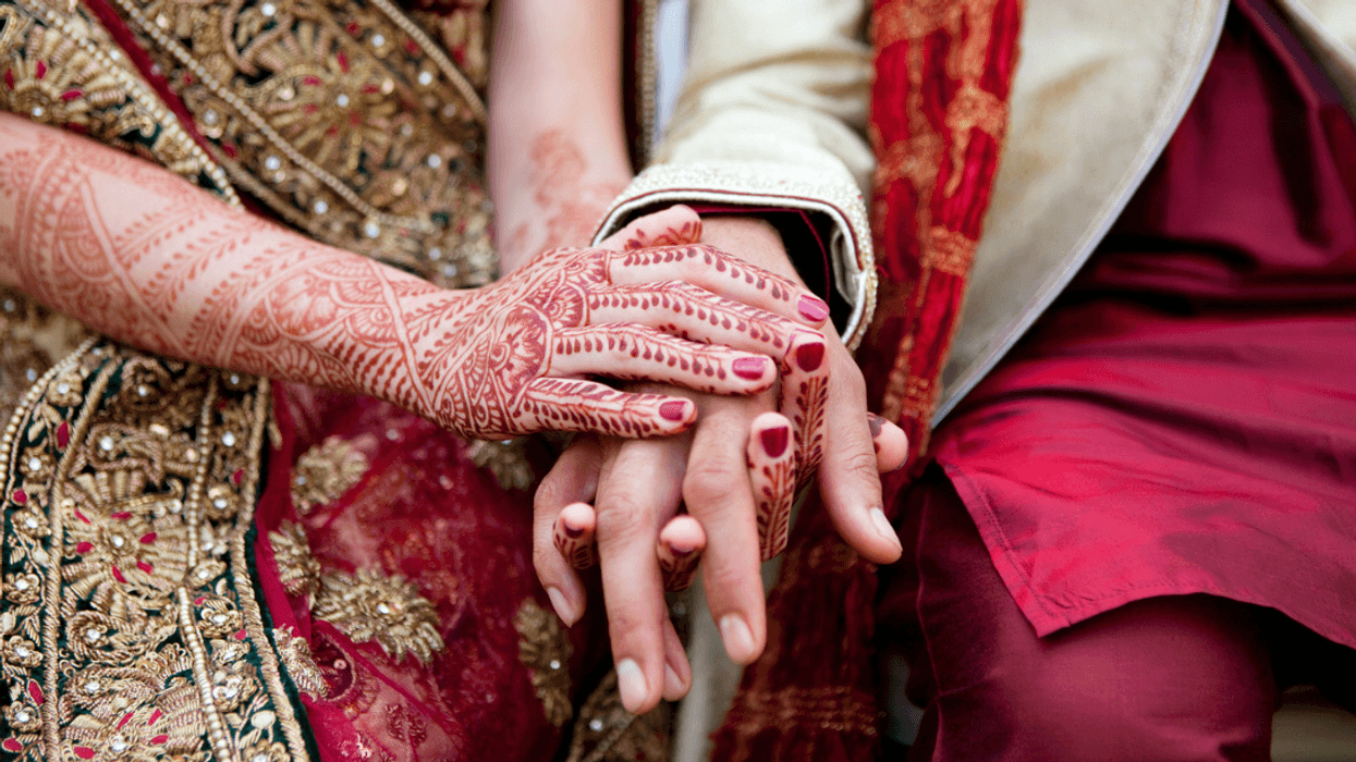 Indian bride and groom