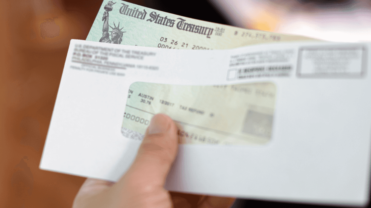 IRS tax refund check in envelope