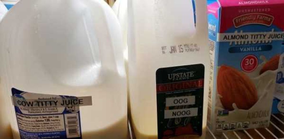items in refrigerator labeled