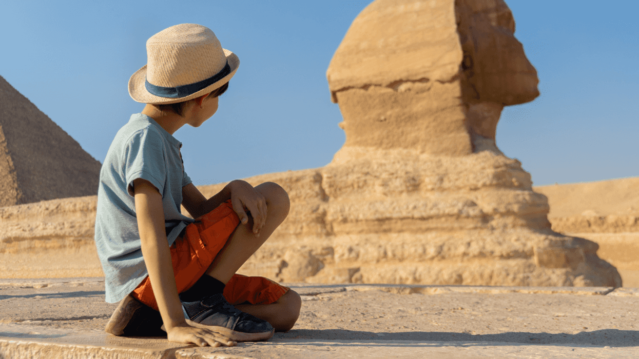 Kid enjoying touring Egypt
