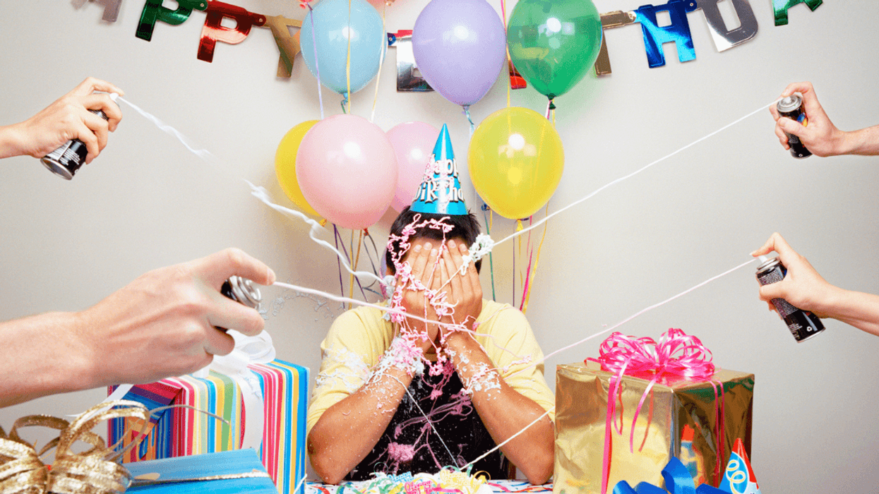 Man at surprise birthday party