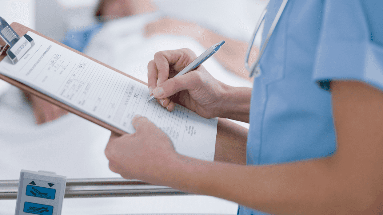 Man being treated at the hospital