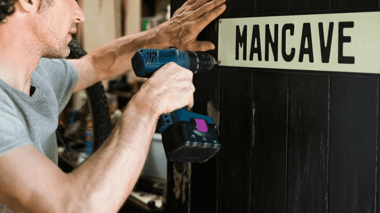 Man downstairs in his mancave