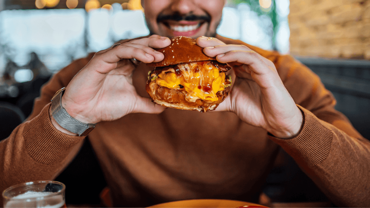 Man eating a burger