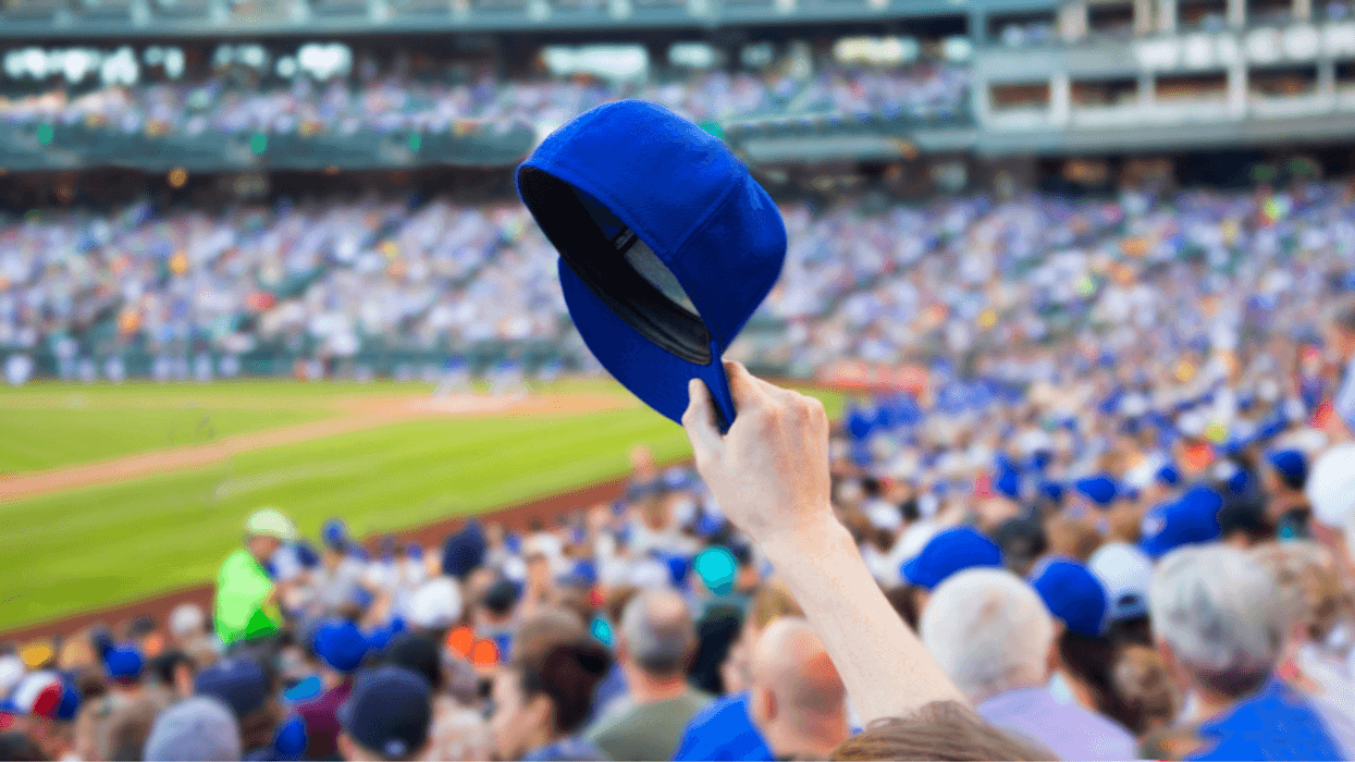 Man enjoying baseball game