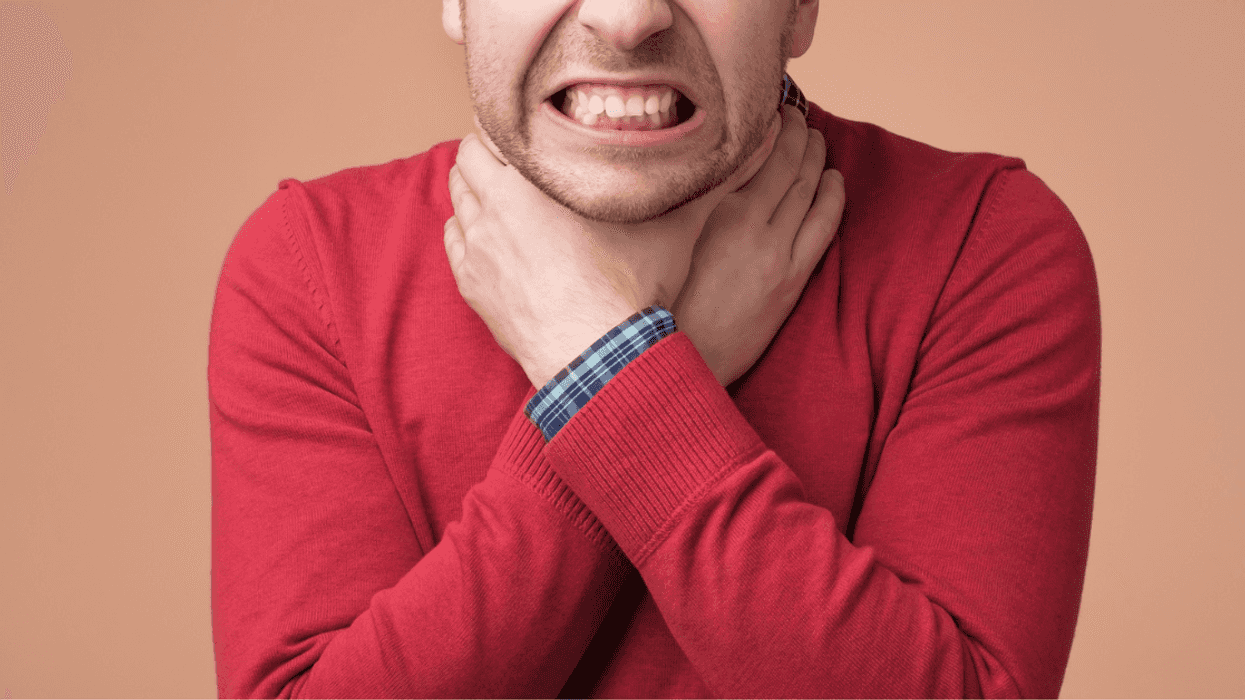 Man experiencing an allergic reaction