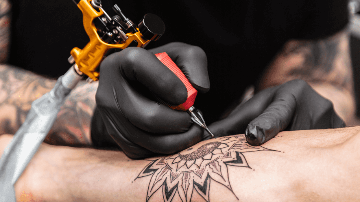 Man getting a tattoo