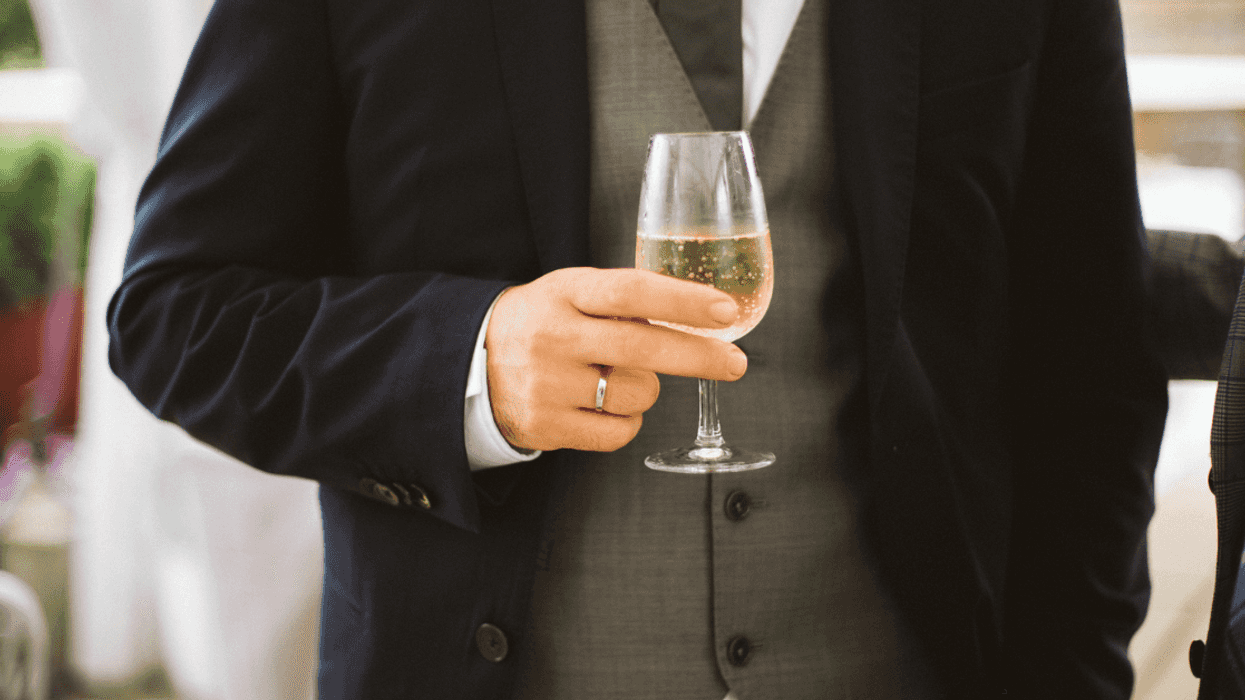 Man giving a wedding toast