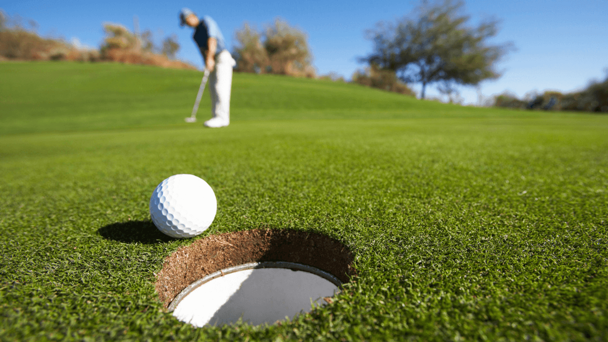 Man golfing