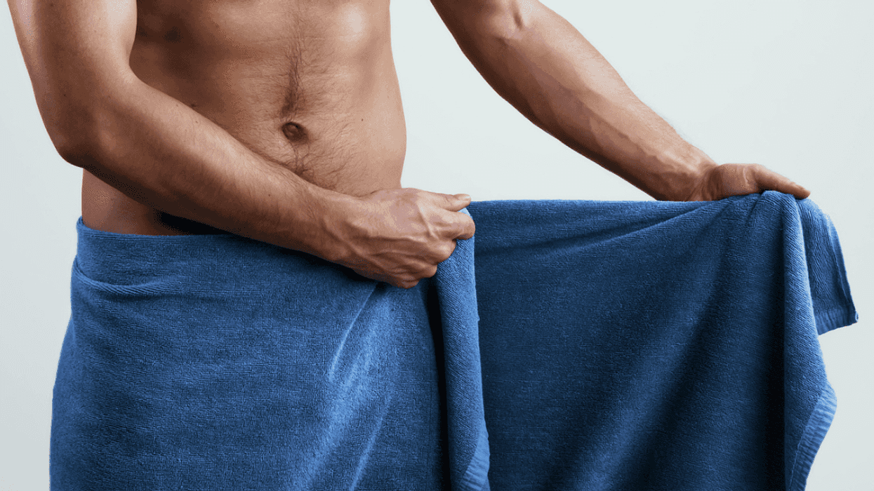 Man in a towel after taking a shower