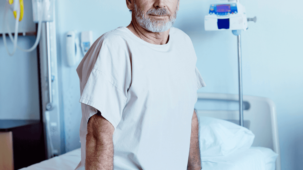 Man in hospital bed
