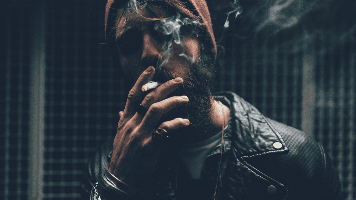 Man smoking cigarette