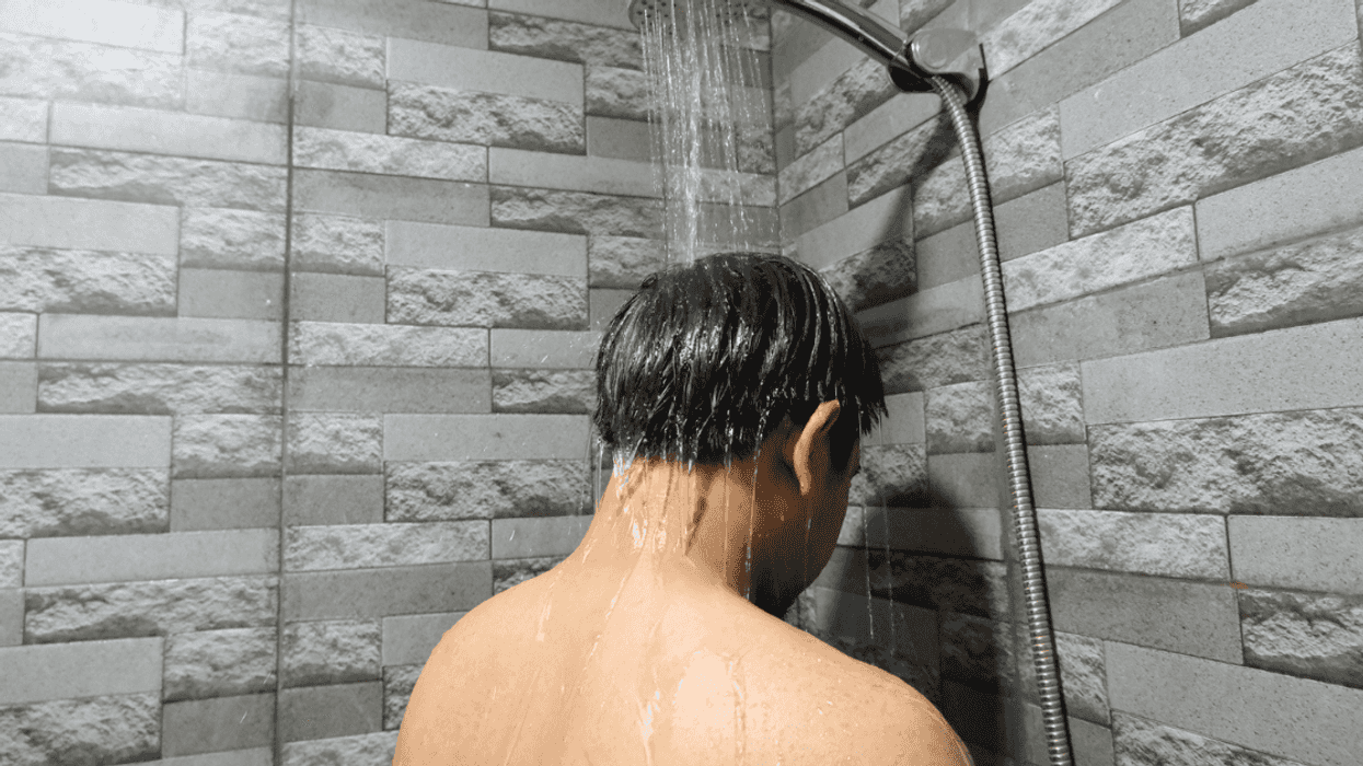 Man taking a shower