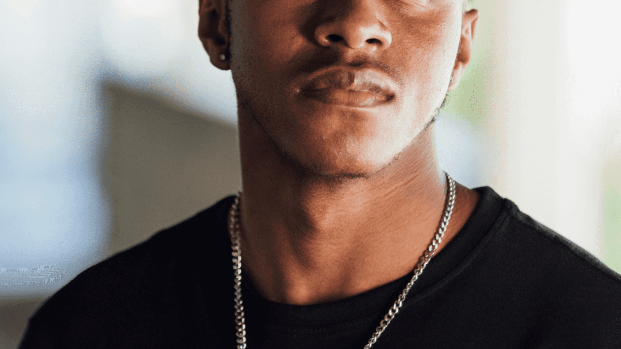 Man wearing necklace