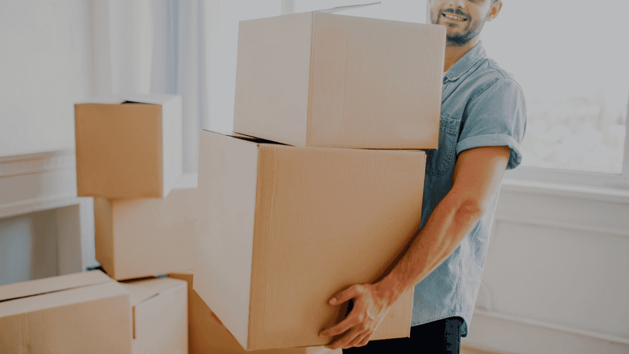 man with moving boxes