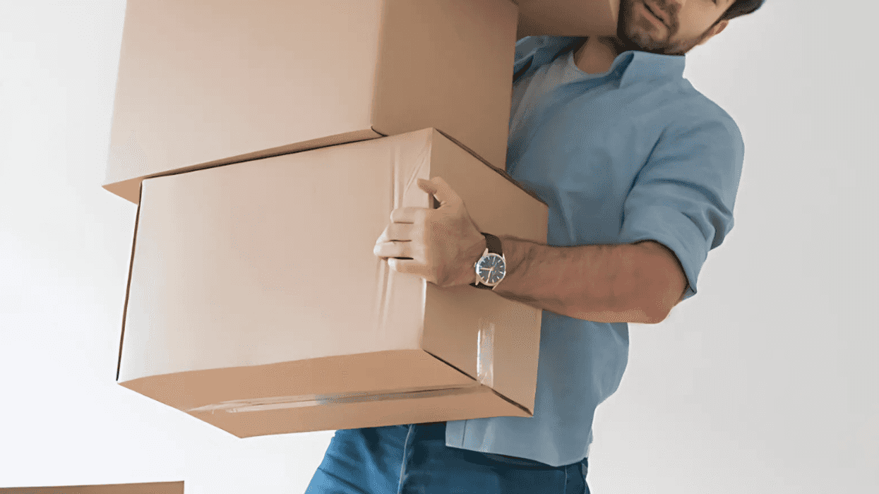Man with moving boxes
