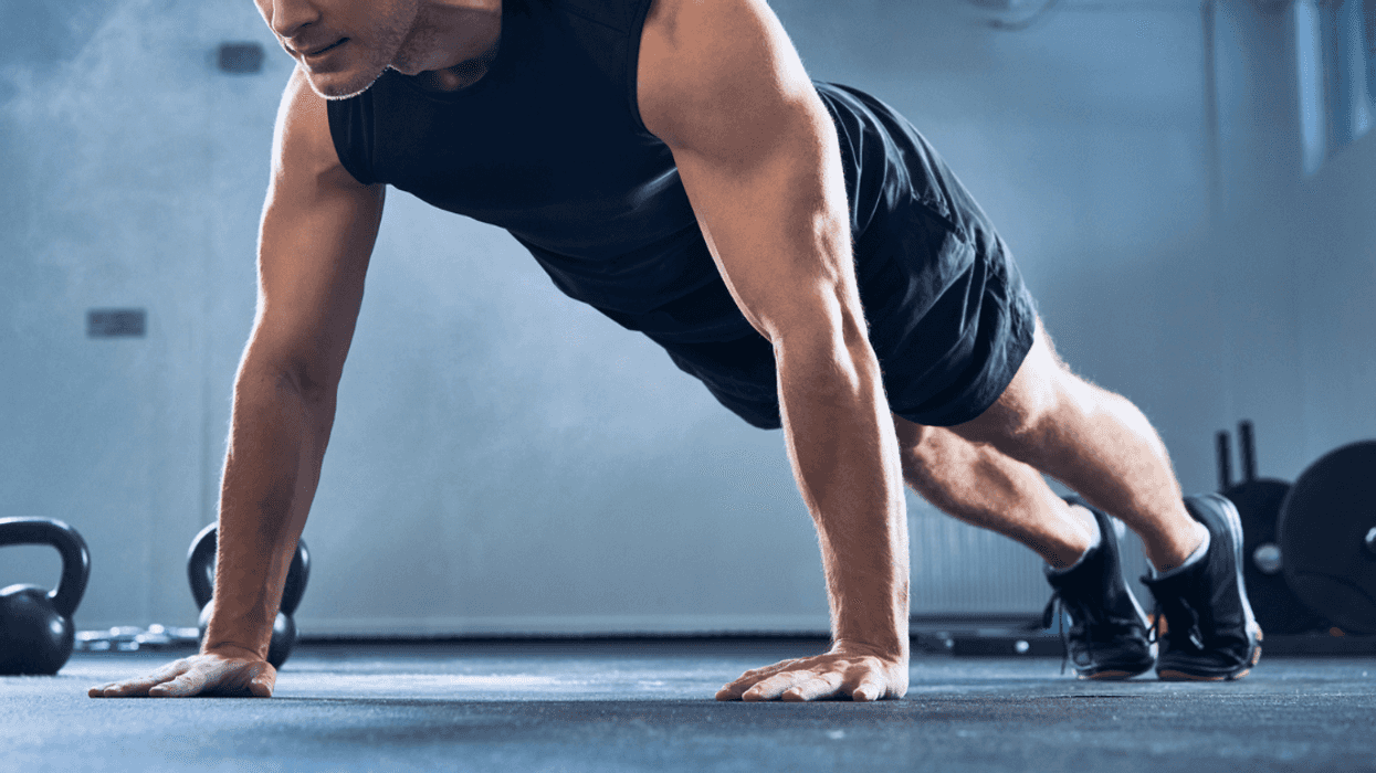 Man working out at the gym