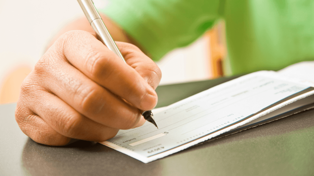 Man writing a check