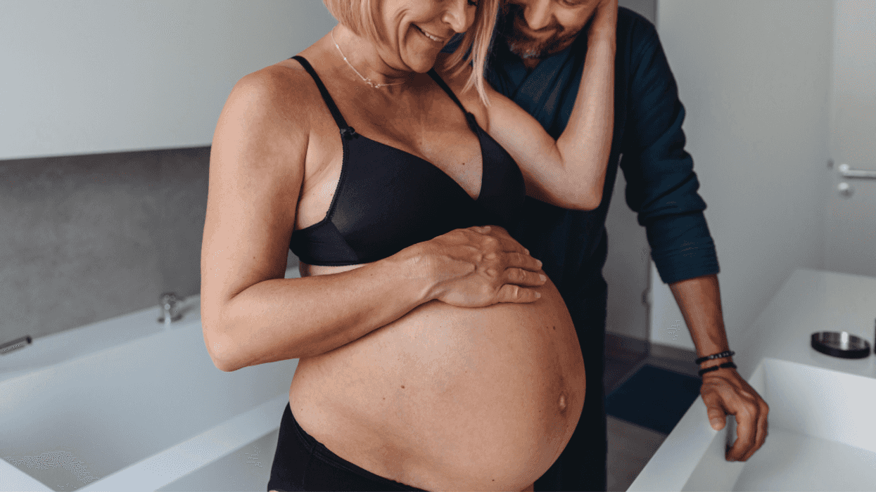 Mature pregnant couple