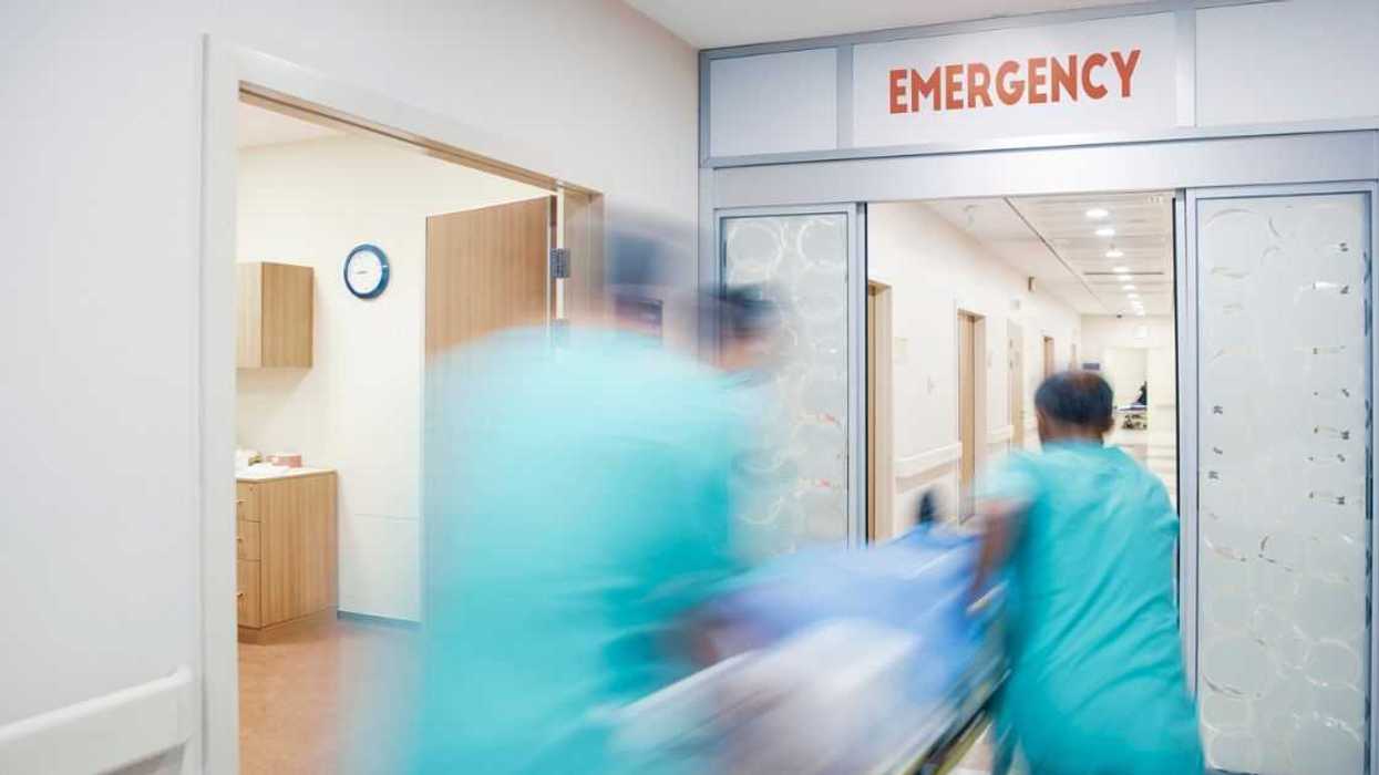 Medical team rushing patient to ER