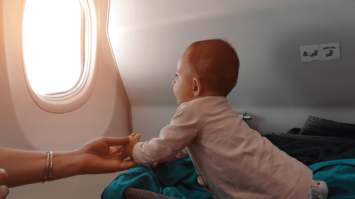 Mom and baby taking a long flight