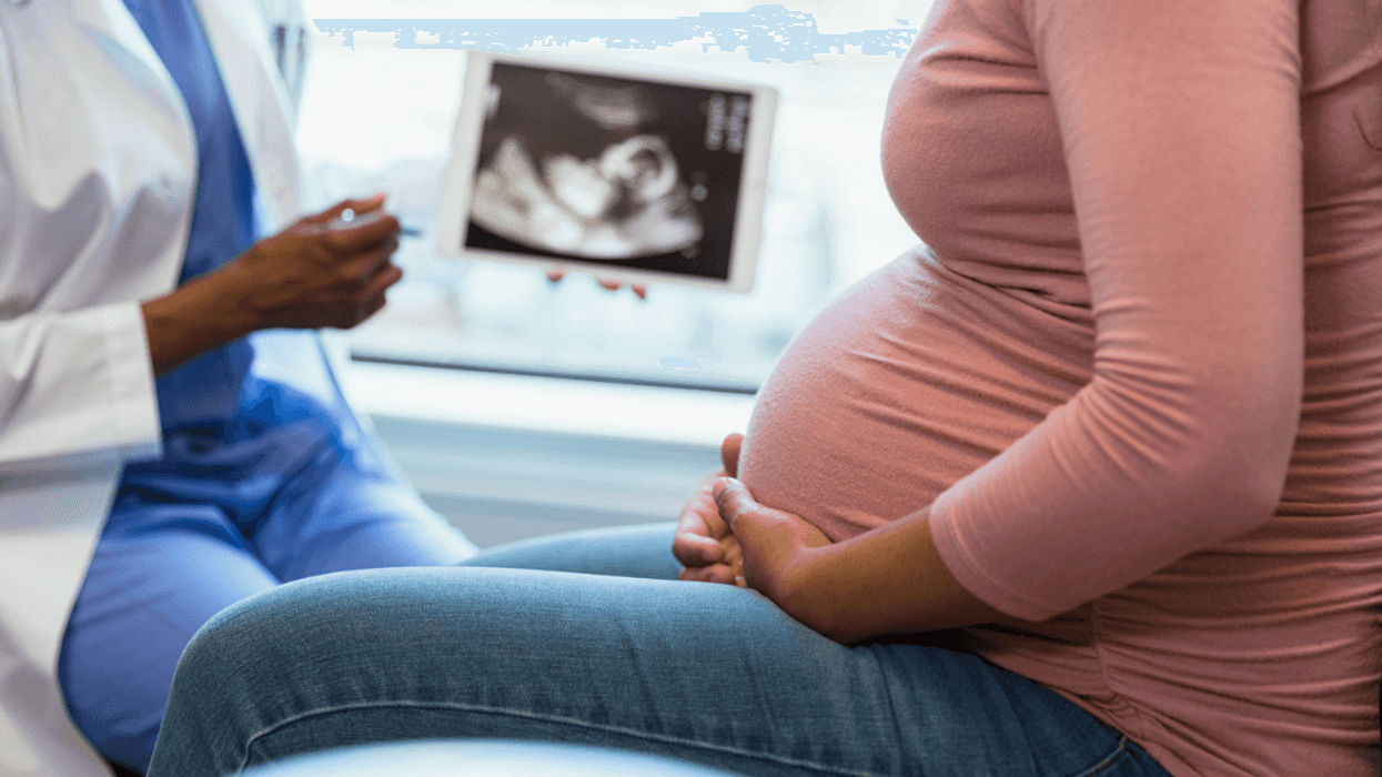 Mom-to-be at baby sonogram appointment