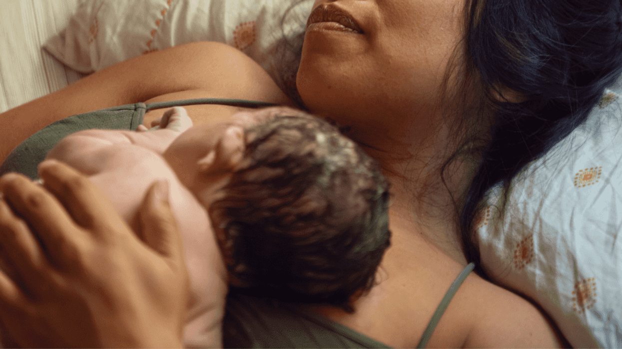 Mom with newborn baby