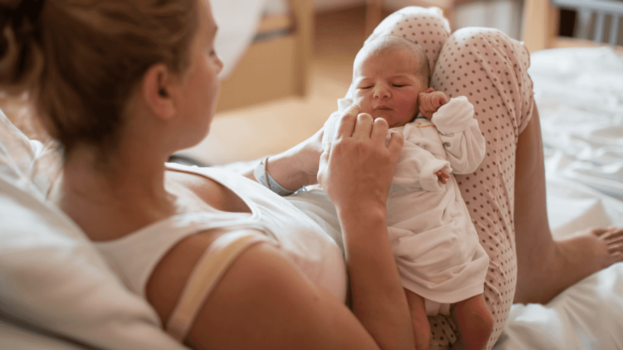 Mom with newborn baby