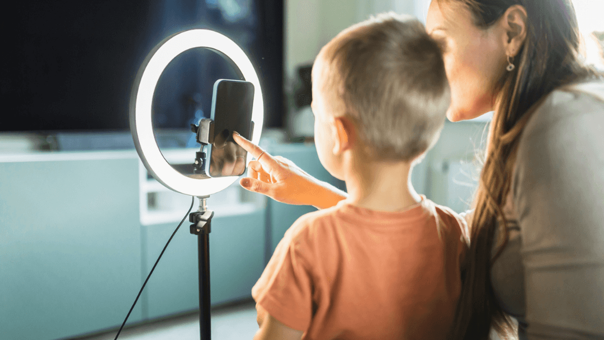 mother takes video of child