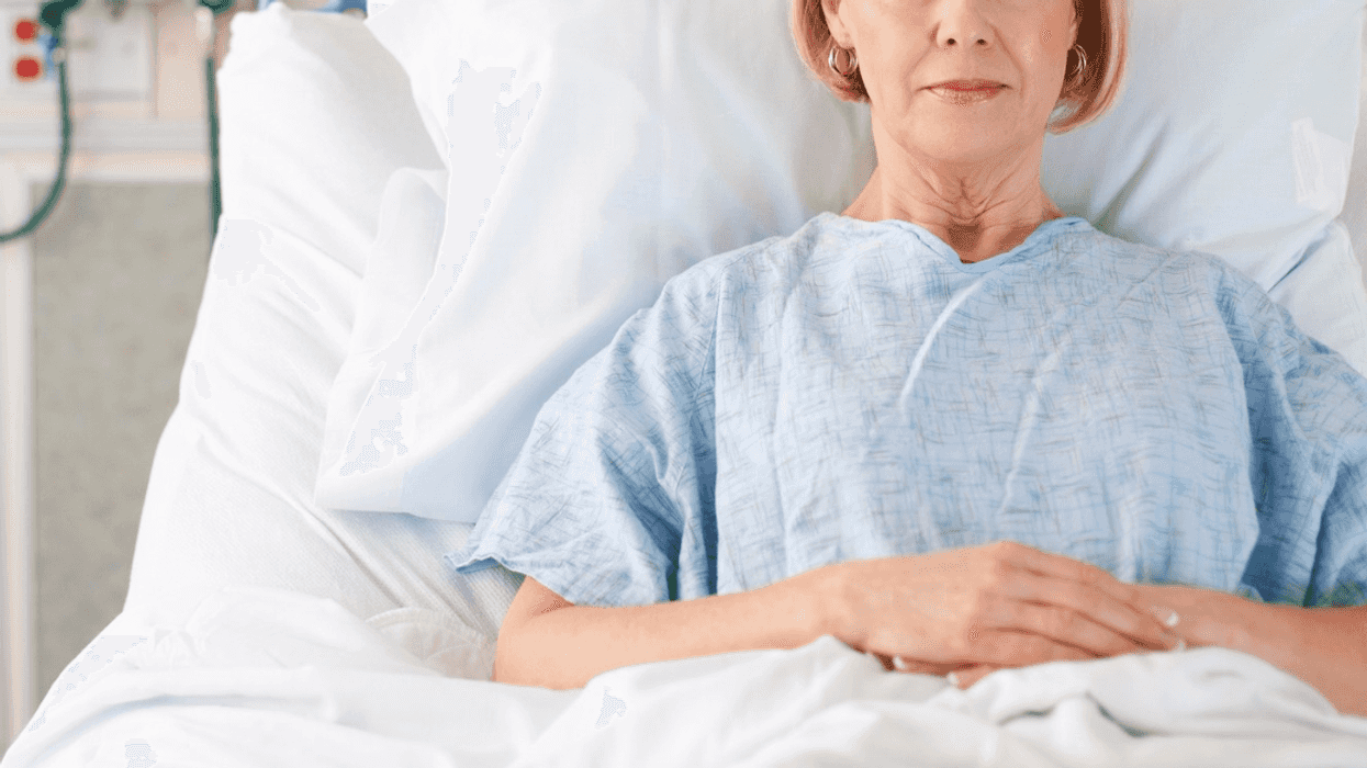 older woman in hospital bed