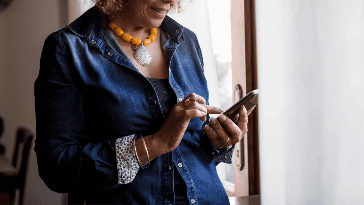 Older woman with phone