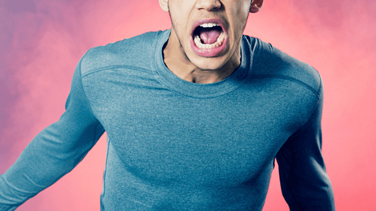 Outraged man yelling